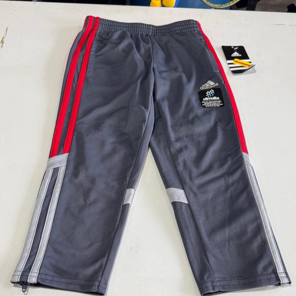 Adidas Kids Charcoal and Red Joggers
